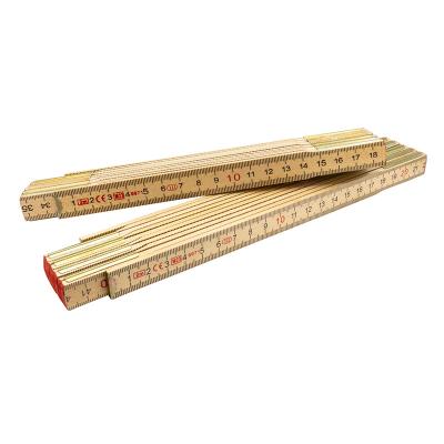 Wooden folding ruler 2M with 10 joints birch (class III)